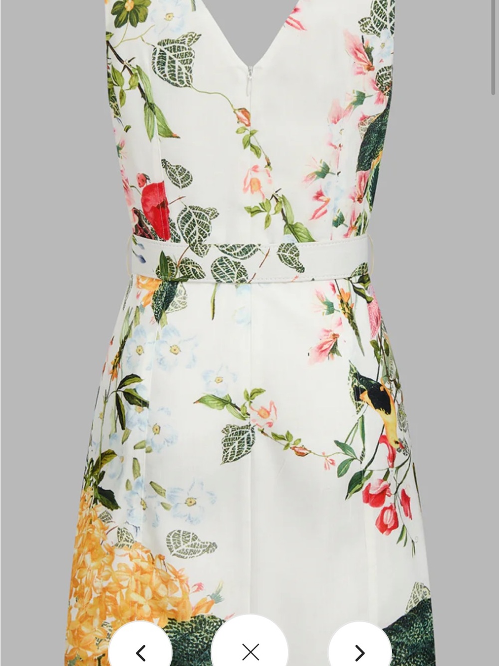 Commense White Floral Print Sleeveless Belted Mini Dress - Picture 3 of 5
